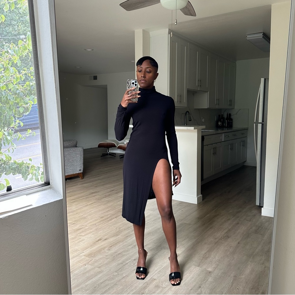 Asymmetrical Turtleneck Dress